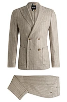 Slim-fit suit striped wool