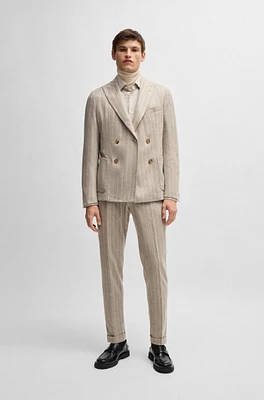 Slim-fit suit striped wool