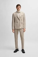 Slim-fit suit striped wool