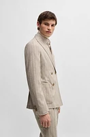 Slim-fit suit striped wool