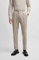 Slim-fit suit striped wool