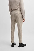 Slim-fit suit striped wool