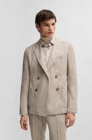 Slim-fit suit striped wool