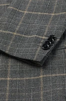 Slim-fit suit checked stretch wool