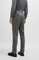 Slim-fit suit checked stretch wool