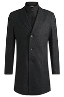 Slim-fit coat with detachable zip-up inner