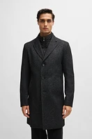 Slim-fit coat with detachable zip-up inner