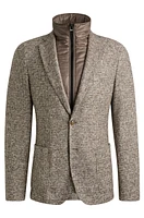 Slim-fit jacket with zip-up inner