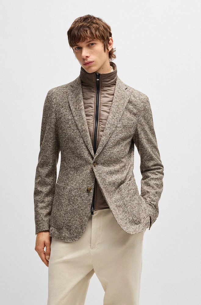 Slim-fit jacket with zip-up inner