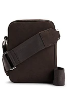 Leather reporter bag with branded trims