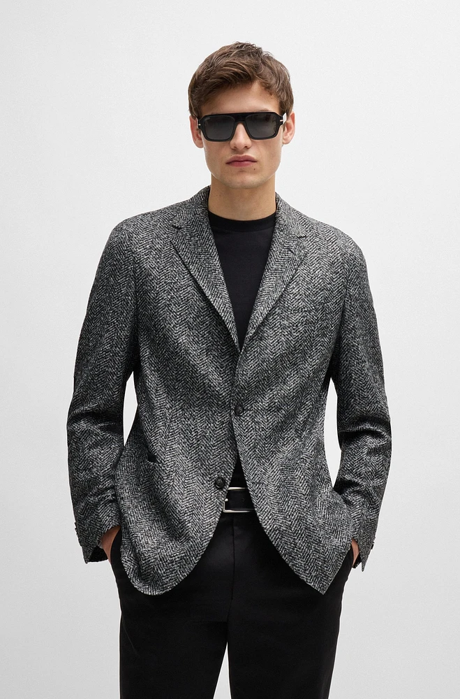 Regular-fit jacket herringbone jersey