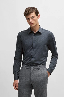 Slim-fit shirt printed performance-stretch jersey