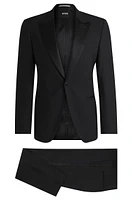 BOSS - Slim-fit tuxedo suit stretch wool Black