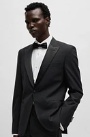 BOSS - Slim-fit tuxedo suit stretch wool Black