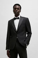 BOSS - Slim-fit tuxedo suit stretch wool Black