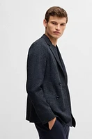 Slim-fit jacket a herringbone wool blend