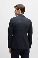 Slim-fit jacket a herringbone wool blend