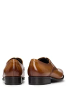 Burnished-leather Derby shoes with piped details