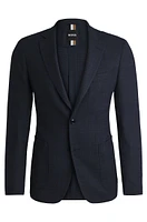 Slim-fit jacket micro-patterned stretch cloth