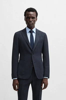 Slim-fit jacket micro-patterned stretch cloth