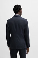 Slim-fit jacket micro-patterned stretch cloth