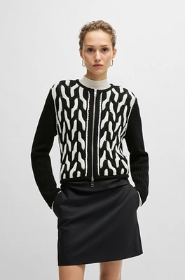 Slim-fit jacket wool jacquard