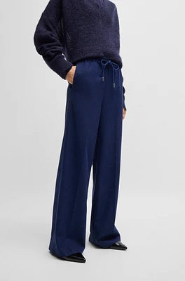 BOSS - Relaxed-fit trousers with a wide leg Light Blue