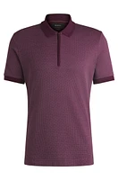 Zip-neck polo shirt cotton and silk