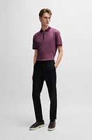 Zip-neck polo shirt cotton and silk