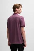 Zip-neck polo shirt cotton and silk