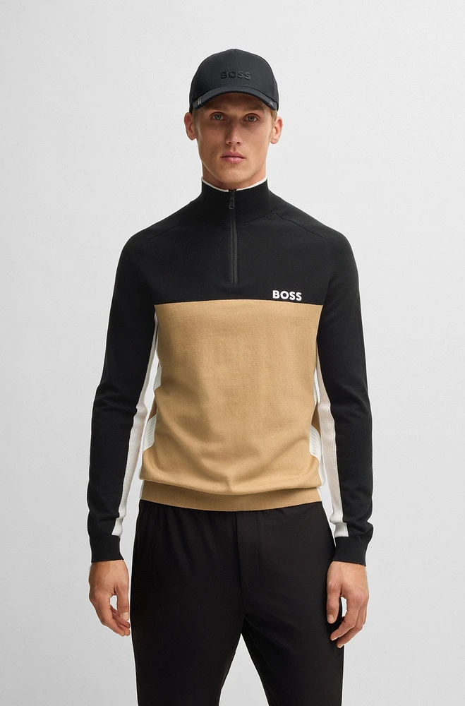 Regular-fit sweater with color-blocking