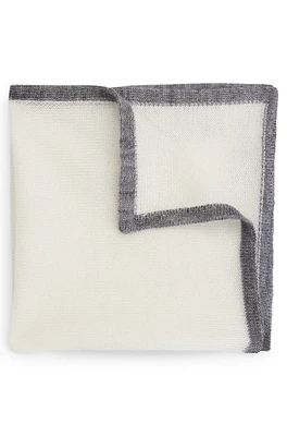 BOSS - Knitted pocket square in cashmere and silk - Grey