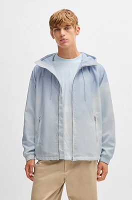 Water-repellent jacket with cloud artwork