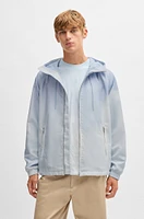 BOSS - Water-repellent jacket with cloud artwork Light Blue