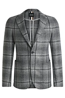 Slim-fit jacket checked stretch cloth