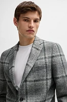 Slim-fit jacket checked stretch cloth