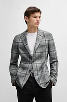 Slim-fit jacket checked stretch cloth