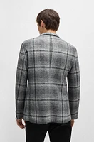 Slim-fit jacket checked stretch cloth