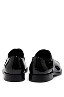 BOSS - Patent-leather Oxford shoes with stitching details Black