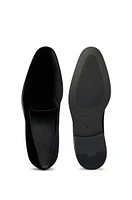 BOSS - Velvet slip-on loafers with leather trims Black