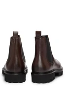 Burnished-leather Chelsea boots with logo detail