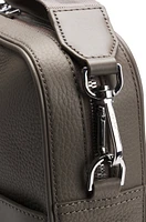 Grained Italian-leather document case with embossed logo