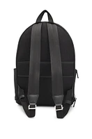 Faux-leather backpack with monogram-print front pocket