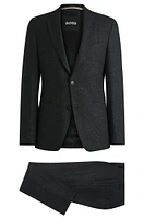 Slim-fit suit a micro-patterned wool blend