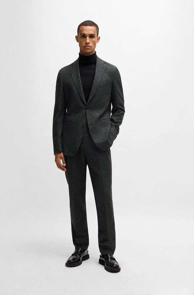 Slim-fit suit a micro-patterned wool blend