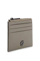 Matte-leather card holder with Double B monogram