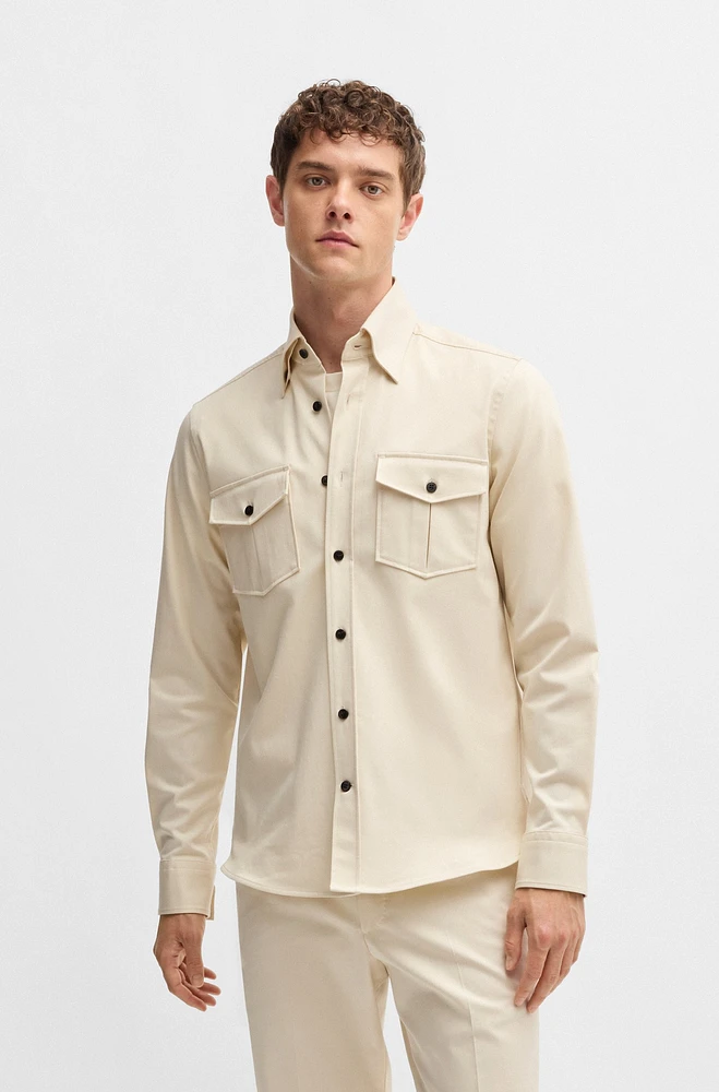 BOSS x ASTON MARTIN relaxed-fit overshirt stretch cotton