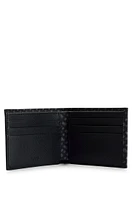 Monogram-panel wallet with silver-foil logo