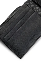 Monogram-panel wallet with silver-foil logo