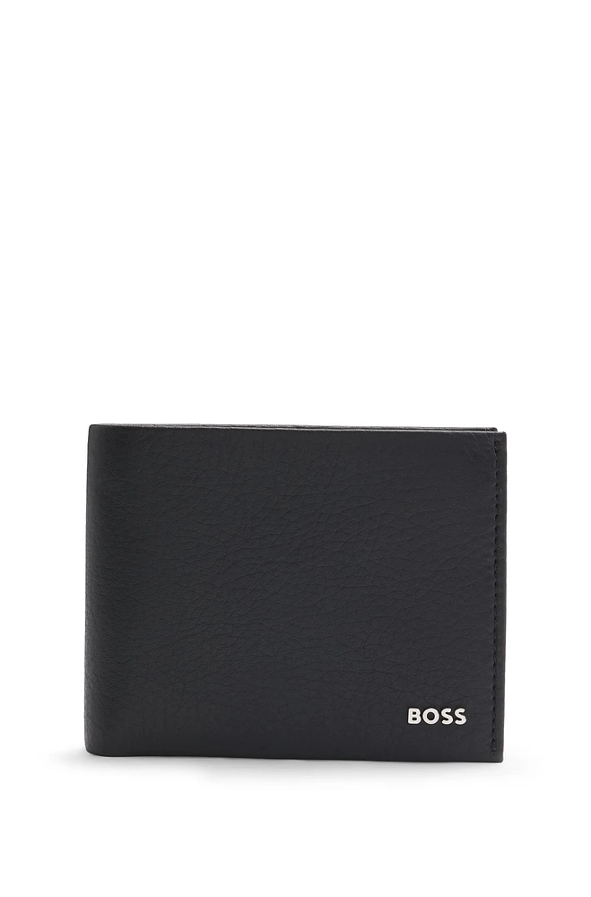 Italian-leather card holder with logo lettering